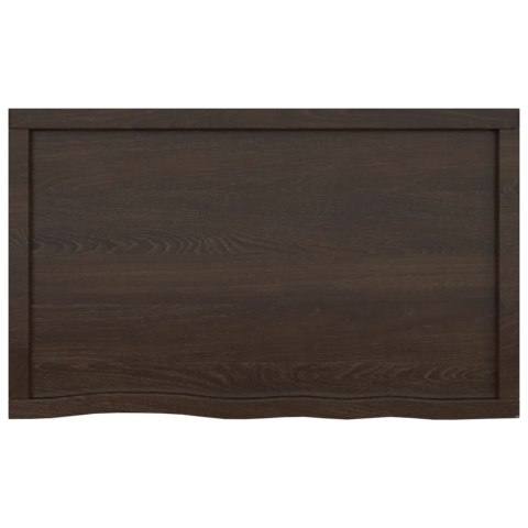 Półka, ciemnobrązowa, 100x60x(2-6) cm, wykończone drewno dębowe