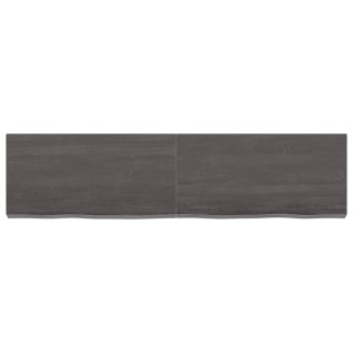 Półka, ciemnobrązowa, 120x30x(2-6) cm, wykończone drewno dębowe