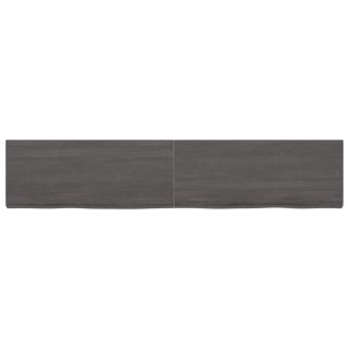 Półka, ciemnobrązowa, 200x40x(2-6) cm, wykończone drewno dębowe