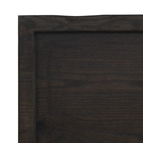 Półka, ciemnobrązowa, 200x60x(2-6) cm, wykończone drewno dębowe
