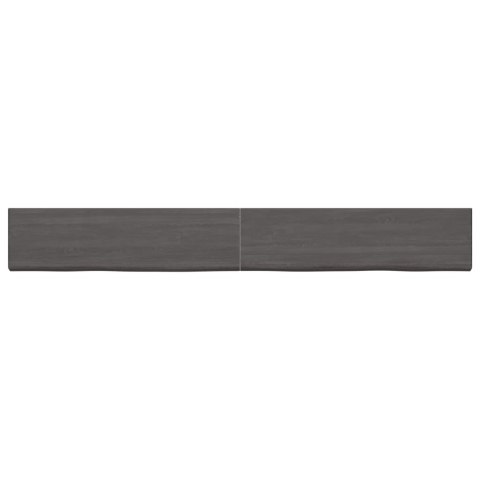 Półka, ciemnobrązowa, 220x30x(2-6) cm, wykończone drewno dębowe