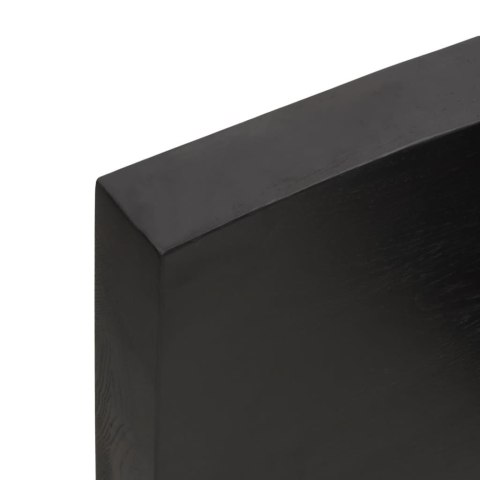 Półka, ciemnobrązowa, 220x30x(2-6) cm, wykończone drewno dębowe