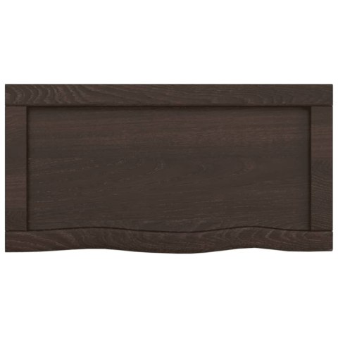 Półka, ciemnobrązowa, 40x30x(2-6) cm, wykończone drewno dębowe