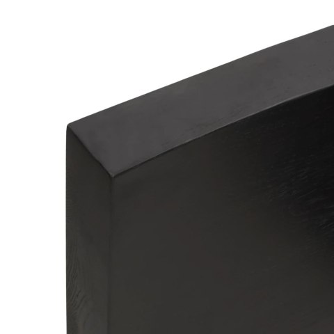 Półka, ciemnobrązowa, 60x40x(2-6) cm, wykończone drewno dębowe