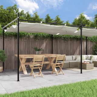 Pergola ze zwijanym dachem, kremowa, 589x292x230 cm