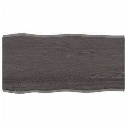 Blat ciemnobrązowy 100x50x(2-4) cm drewno z naturalną krawędzią