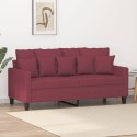 Sofa 2-osobowa, winna czerwień, 140 cm, tapicerowana tkaniną