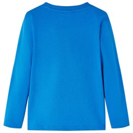 Koszulka dziecięca z długimi rękawami, kobaltowoniebieska, 140