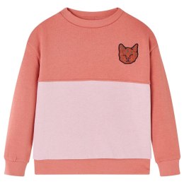 Bluza dziecięca z blokami kolorów, różowa, 140