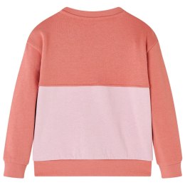Bluza dziecięca z blokami kolorów, różowa, 140