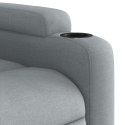 Podnoszony fotel masujący, rozkładany, jasnoszary, tkanina