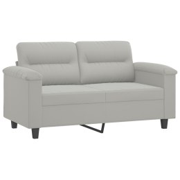 Sofa 2-osobowa, jasnoszara, 120 cm, tapicerowana mikrofibrą
