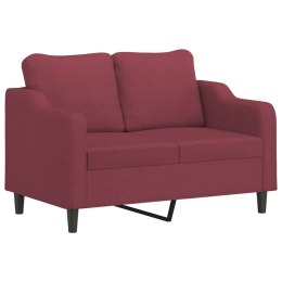 Sofa 2-osobowa, winna czerwień, 120 cm, tapicerowana tkaniną