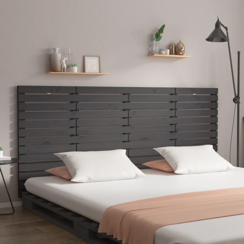 Wezgłowie łóżka, szare, 166x3x91,5 cm, lite drewno sosnowe