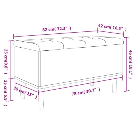 Ławka ze schowkiem, biała, 82x42x46 cm, materiał drewnopochodny