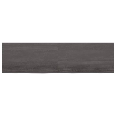 Półka, ciemnobrązowa, 220x60x(2-4) cm, wykończone drewno dębowe