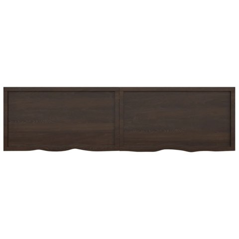 Półka, ciemnobrązowa, 220x60x(2-4) cm, wykończone drewno dębowe