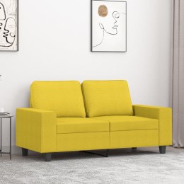 Sofa 2-osobowa, jasnożółta, 120 cm, tapicerowana tkaniną