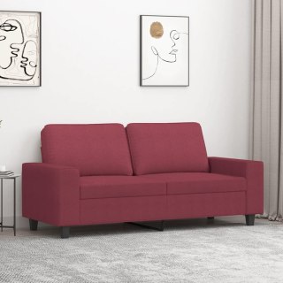 Sofa 2-osobowa, winna czerwień, 140 cm, tapicerowana tkaniną