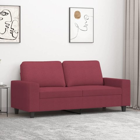 Sofa 2-osobowa, winna czerwień, 140 cm, tapicerowana tkaniną