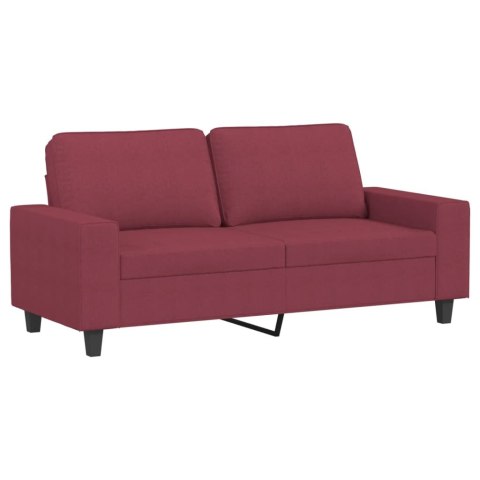 Sofa 2-osobowa, winna czerwień, 140 cm, tapicerowana tkaniną