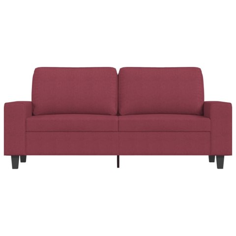 Sofa 2-osobowa, winna czerwień, 140 cm, tapicerowana tkaniną