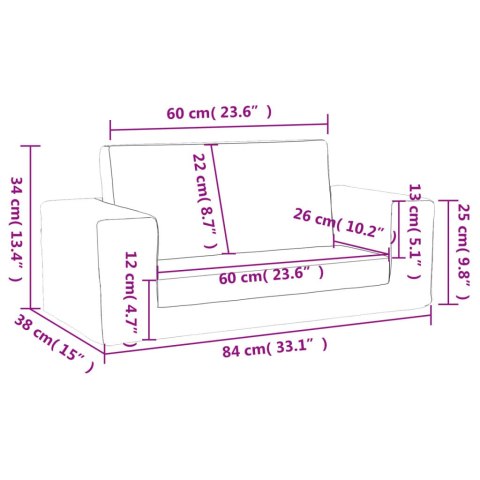 2-os. sofa dla dzieci, rozkładana, szara w gwiazdki, plusz