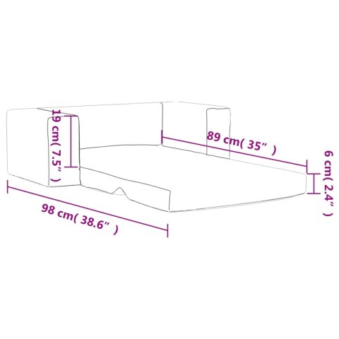 2-os. sofa dla dzieci, rozkładana, szara w gwiazdki, plusz