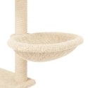 Drapak dla kota z sizalowymi słupkami, kremowy, 153 cm