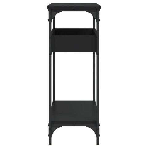 Stolik konsolowy z półką, czarny, 100x29x75 cm