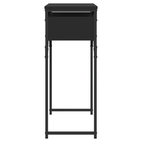 Stolik konsolowy z półką, czarny, 75x30x75 cm