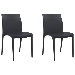 Krzesła ogrodowe, 2 szt, antracytowe, 50x46x80 cm, polipropylen