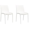Krzesła ogrodowe, 2 szt, białe, 50x46x80 cm, polipropylen