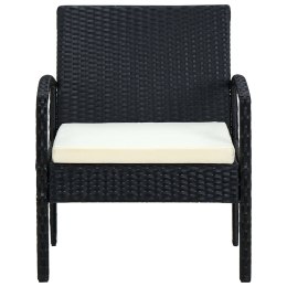 Krzesło ogrodowe z poduszką, polirattan, czarne