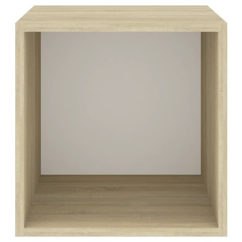 Półka ścienna, biel i dąb sonoma, 37x37x37 cm, płyta wiórowa