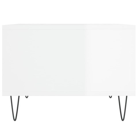Stolik kawowy, biały o wysokim połysku, 60x50x36,5 cm