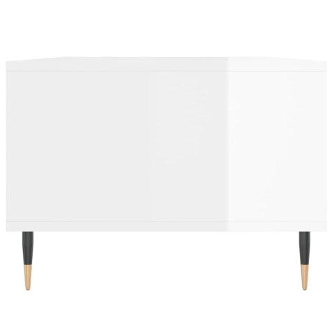 Stolik kawowy, biały o wysokim połysku, 90x50x36,5 cm