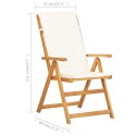Rozkładane krzesła ogrodowe, 2 szt., brąz, lite drewno akacjowe