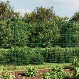 Ogrodzenie z siatki, ze stopami słupków, zielone, 2x10 m