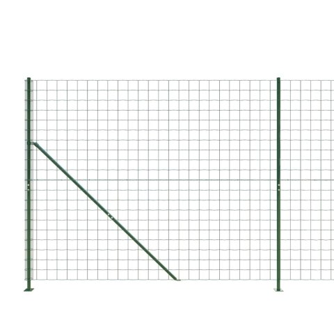 Ogrodzenie z siatki, ze stopami słupków, zielone, 2,2x25 m