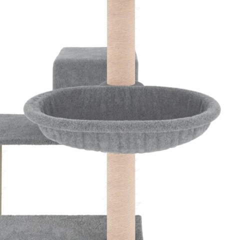 Drapak dla kota, z sizalowymi słupkami, jasnoszary, 82,5 cm