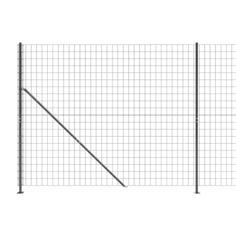 Ogrodzenie z siatki, ze stopami słupków, antracytowe, 2,2x25 m