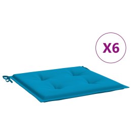 Poduszki na krzesła ogrodowe, 6 szt., niebieskie, 50x50x3 cm