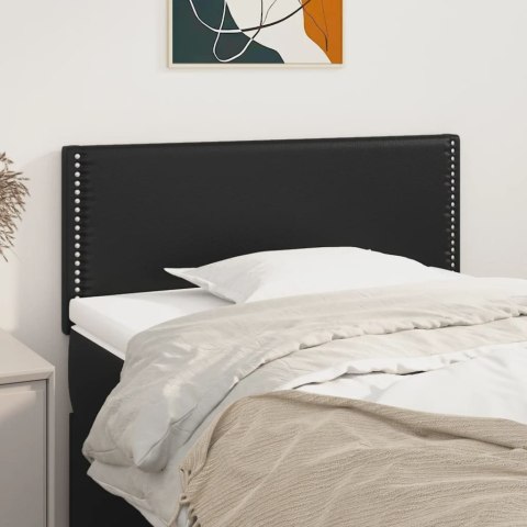Zagłówek do łóżka, czarny, 100x5x78/88 cm, sztuczna skóra