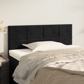 Zagłówek do łóżka, czarny, 80x5x78/88 cm, aksamit