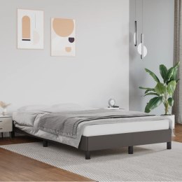 Rama łóżka, szara, 120x200 cm, obite sztuczną skórą
