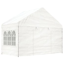 Namiot ogrodowy z dachem, biały, 4,08x2,23x3,22 m, polietylen