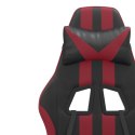 Obrotowy fotel gamingowy z podnóżkiem, czarno-bordowy