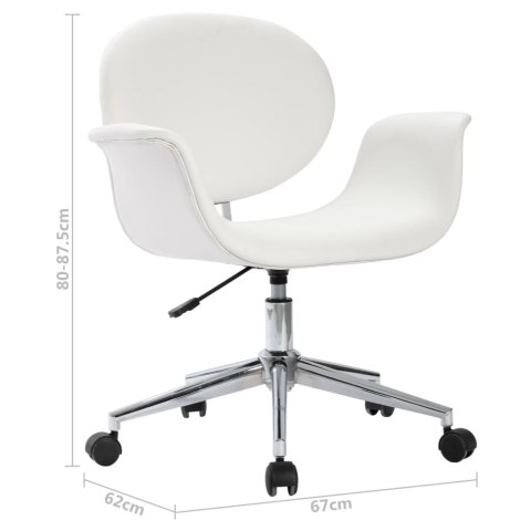 Obrotowe krzesła stołowe, 4 szt., białe, sztuczna skóra
