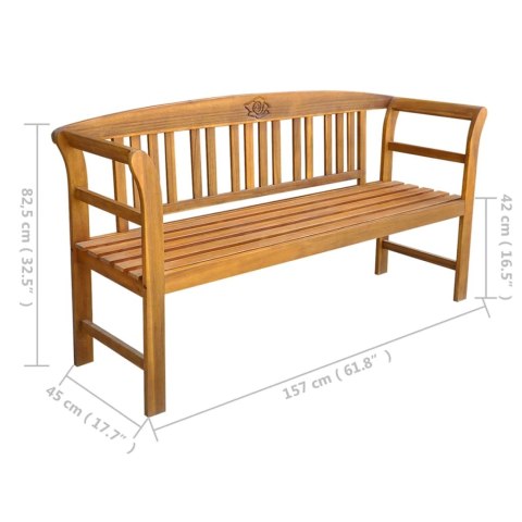 Ławka ogrodowa z poduszką, 157 cm, lite drewno akacjowe